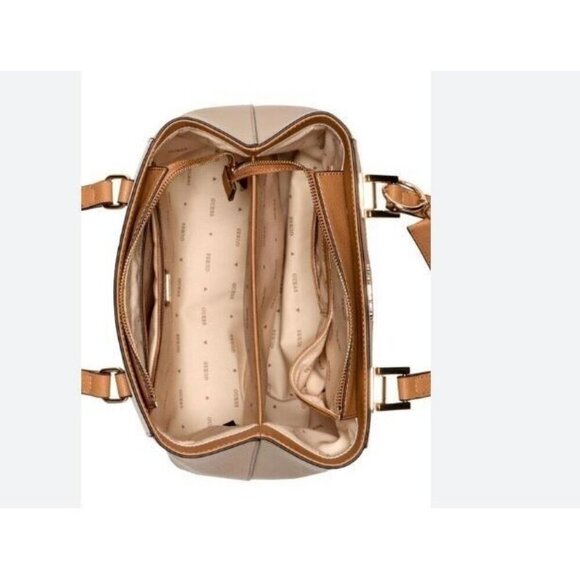 Guess Trixy faux-leather medium tote shopper bag - Taupe /Beige (Used) - Picture 12 of 12